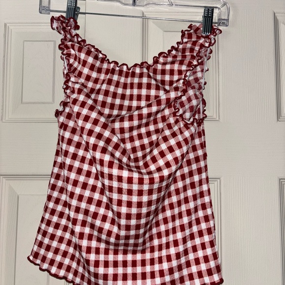 Red Gingham Ruffle Top - Picture 3 of 3